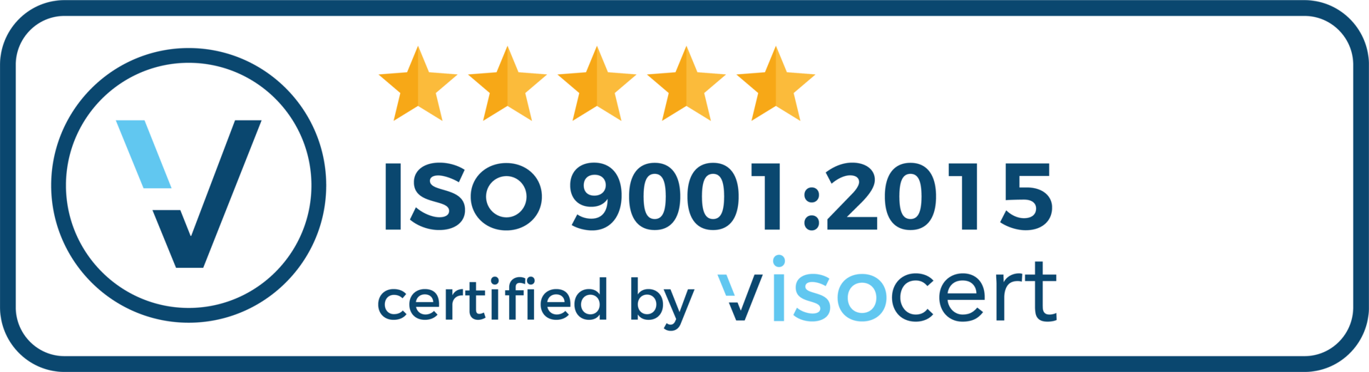 ISO 9001:2015 certified by visocert